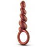 Коричневый анальный стимулятор Spiral Loop Copper Anal Plug - 13,3 см.