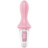 Розовый вибромассажер Air Pump Booty 5+ - 18,1 см.