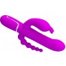 Лиловый вибратор для тройной стимуляции Cammy - 22,2 см.