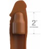 Коричневая насадка на член 2  Silicone X-tension - 20,3 см.