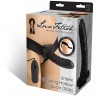 Чёрный полый страпон с вибрацией Unisex Vibrating Hollow Strap-On - 14 см.