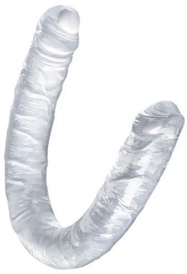 Прозрачный двухсторонний фаллоимитатор Double Dildo - 40 см.