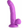 Фиолетовый фаллоимитатор на присоске 7.5  Dildo with Balls - 21,5 см.