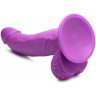 Фиолетовый фаллоимитатор на присоске 7.5  Dildo with Balls - 21,5 см.