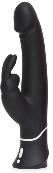 Черный вибратор-кролик Happy Rabbit Realistic Rechargeable Rabbit Vibrator - 25,4 см.