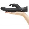 Черный вибратор-кролик Happy Rabbit Realistic Rechargeable Rabbit Vibrator - 25,4 см.
