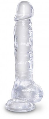 Прозрачный фаллоимитатор 8  Cock with Balls - 22,2 см.