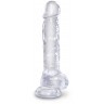 Прозрачный фаллоимитатор 8  Cock with Balls - 22,2 см.