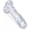 Прозрачный фаллоимитатор 8  Cock with Balls - 22,2 см.