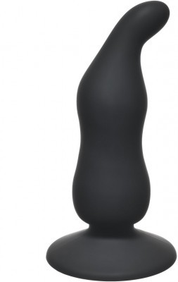 Чёрная анальная пробка Waved Anal Plug Black - 11 см.