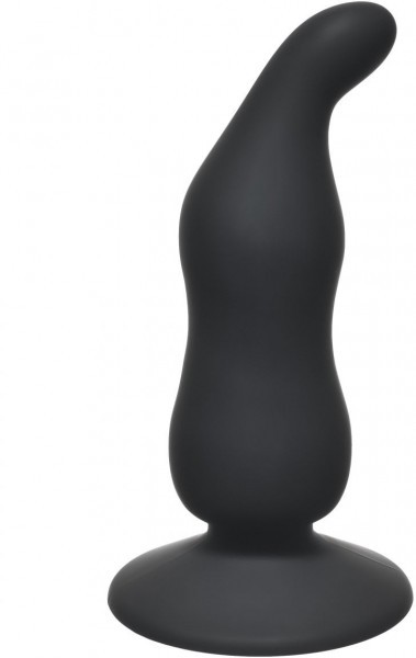 Чёрная анальная пробка Waved Anal Plug Black - 11 см.