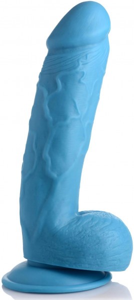 Голубой фаллоимитатор на присоске 8.25  Dildo with Balls - 22,8 см.
