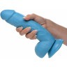 Голубой фаллоимитатор на присоске 8.25  Dildo with Balls - 22,8 см.