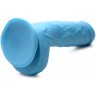 Голубой фаллоимитатор на присоске 8.25  Dildo with Balls - 22,8 см.