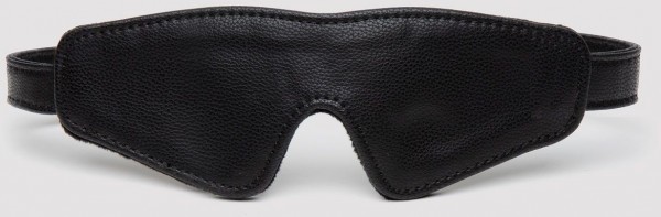 Черная плотная маска на глаза Bound to You Faux Leather Blindfold