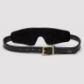 Черная плотная маска на глаза Bound to You Faux Leather Blindfold