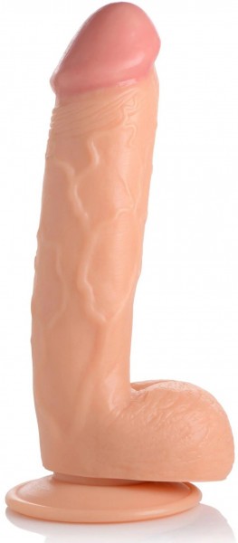 Телесный фаллоимитатор на присоске 8.25  Dildo with Balls - 22,8 см.