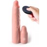 Телесная вибронасадка на член 3  Vibrating Mega X-tension with Remote - 22,9 см.