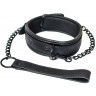 Черный ошейник с поводком Kinky