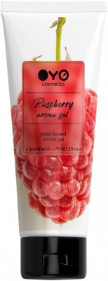 Лубрикант на водной основе OYO Aroma Gel Raspberry с ароматом малины - 75 мл.