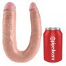 Телесный двусторонний фаллоимитатор U-Shaped Large Double Trouble - 44,4 см.