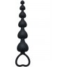 Чёрная анальная цепочка Heart s Beads Black - 18 см.