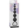 Чёрная анальная цепочка Heart s Beads Black - 18 см.