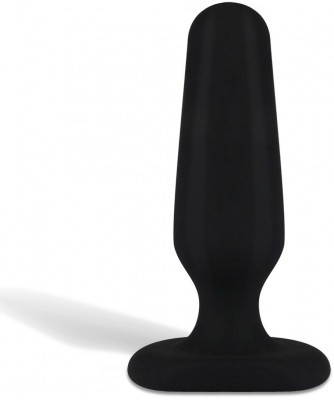 Черный анальный плаг из силикона Seamless Silicone Butt Plug - 7,5 см.