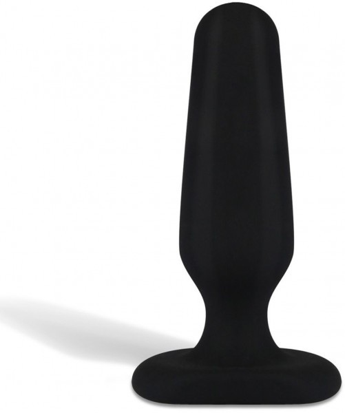 Черный анальный плаг из силикона Seamless Silicone Butt Plug - 7,5 см.