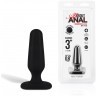 Черный анальный плаг из силикона Seamless Silicone Butt Plug - 7,5 см.