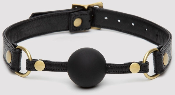 Черный кляп-шар Bound to You Faux Leather Ball Gag