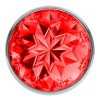 Малая серебристая анальная пробка Diamond Red Sparkle Small с красным кристаллом - 7 см.
