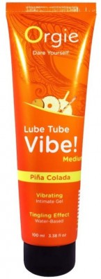 Гель с эффектом вибрации Lube Tube Vibe Medium Pina Colada - 100 мл.
