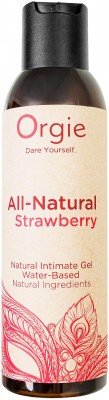 Интимный гель на водной основе All-Natural Strawberry с ароматом клубники - 150 мл.
