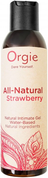 Интимный гель на водной основе All-Natural Strawberry с ароматом клубники - 150 мл.