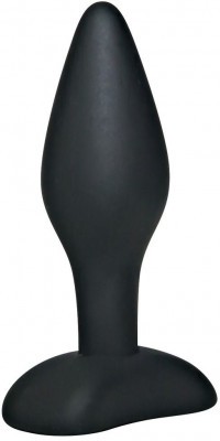Чёрный анальный стимулятор Silicone Butt Plug Small - 9 см.