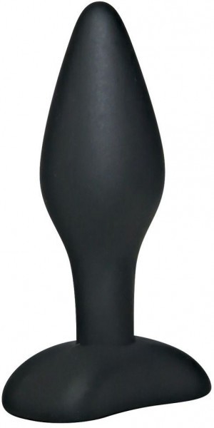 Чёрный анальный стимулятор Silicone Butt Plug Small - 9 см.