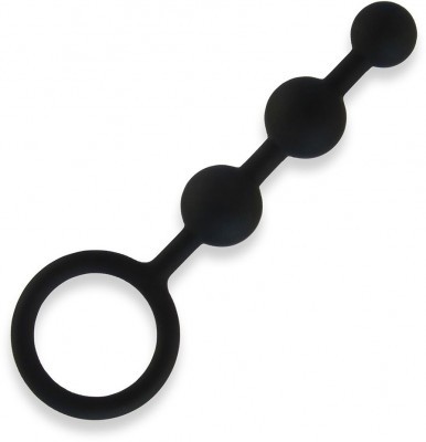 Черные силиконовые анальные бусы Silicone Anal Beads - 14 см.