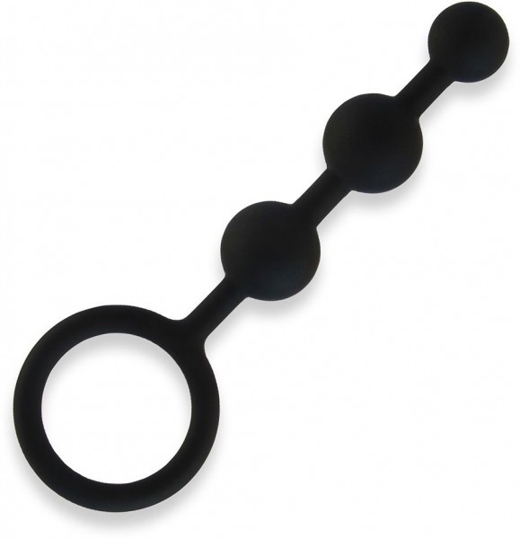 Черные силиконовые анальные бусы Silicone Anal Beads - 14 см.