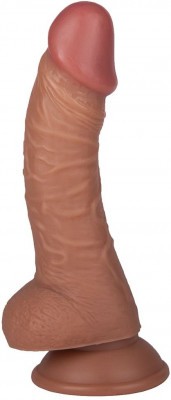 Кофейный фаллоимитатор на присоске Seductive - 19 см.