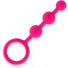 Розовые силиконовые анальные бусы Silicone Anal Beads - 14 см.