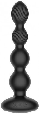 Черная анальная виброёлочка Nexus Tornado Beaded Probe с функцией вращения