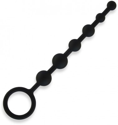Черные силиконовые анальные бусы Silicone Anal Beads - 21 см.