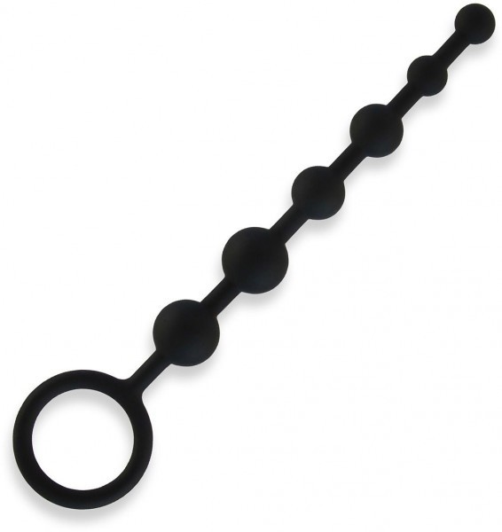 Черные силиконовые анальные бусы Silicone Anal Beads - 21 см.