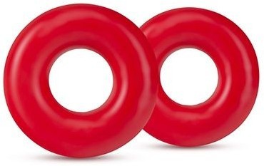 Набор из 2 красных эрекционных колец DONUT RINGS OVERSIZED