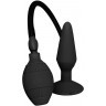 Чёрная анальная пробка с функцией расширения MENZSTUFF SMALL INFLATABLE PLUG- 12,5 см.