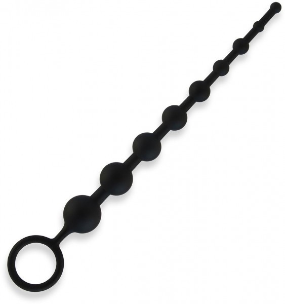 Черные силиконовые анальные бусы Silicone Anal Beads - 30 см.