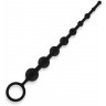 Черные силиконовые анальные бусы Silicone Anal Beads - 30 см.
