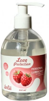 Лубрикант на водной основе Love Protection Raspberry с ароматом малины - 300 мл.