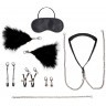 Большой эротический набор из 12 предметов Interchangeable Collar   Nipple Clips Set